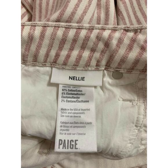PAIGE Nellie Jeans In Blossom Pink Stripe Size‎ 25 $219 - Picture 5 of 6